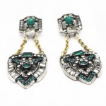 Zelda Pave Art Deco Sapphire Statement Earrings